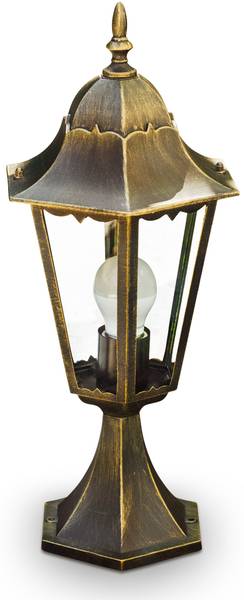 Sockelleuchte Viano Bronze - Gold - Durchsichtig - 27 x 49 x 34 cm - Flammenanzahl: 1 - Glas - Metall