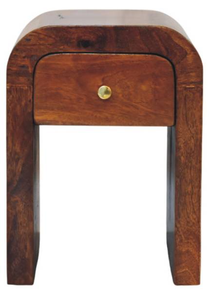 Table de nuit Darcy Marron - Manguier - Laiton - 30 x 40 x 30 cm