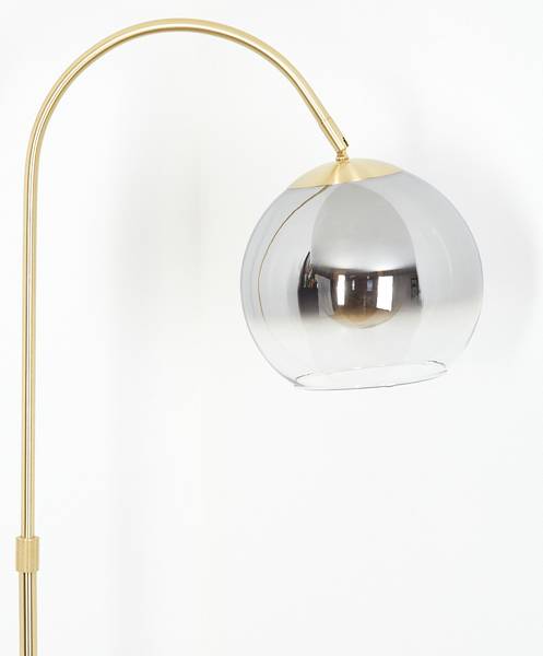 Stehlampe Cesaro Grau - Aluminium - Klarglas - 25 x 140 x 52 cm