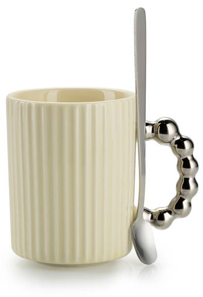 Kaffeeservice Luca Silber - Weiß - Keramik - 22 x 21 x 39 cm