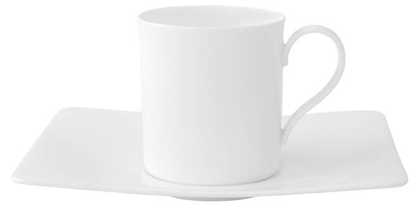 Kaffee-Set Modern Grace 2-teilig Weiß - Porzellan - 14 x 10 x 17 cm