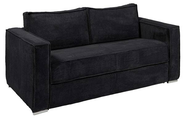 Schlafsofa LORETO Schwarz - Textil - 195 x 90 x 223 cm