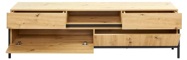 TV-Element JASMINA Schwarz - Braun - Metall - Holz teilmassiv - 175 x 54 x 42 cm