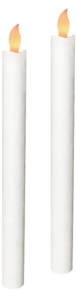 LED-Kerze IDALIA 2er-Set Weiß - Naturfaser - 2 x 10 x 2 cm