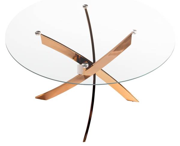 Esstisch 1169 Pink - Klarglas - Sicherheitsglas - 130 x 75 x 130 cm