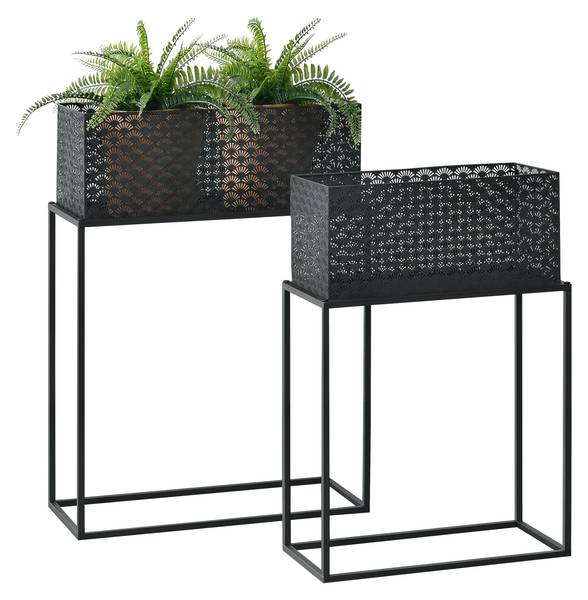 Pflanzständer Honnelles 2er Set Schwarz - Metall - 45 x 63 x 22 cm