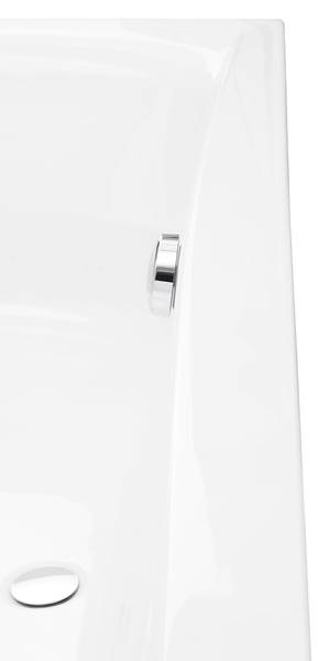 Badewanne Modern Curved 3-teilig Fuß Weiß - Kunststoff - 80 x 43 x 180 cm