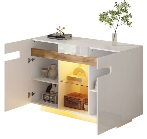 Sideboard GLOWMU Ⅲ Weiß - Holzwerkstoff - 120 x 80 x 40 cm