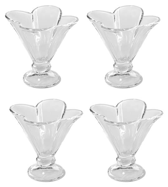 4x Eis Schalen Becher IDA Glas - 13 x 12 x 13 cm