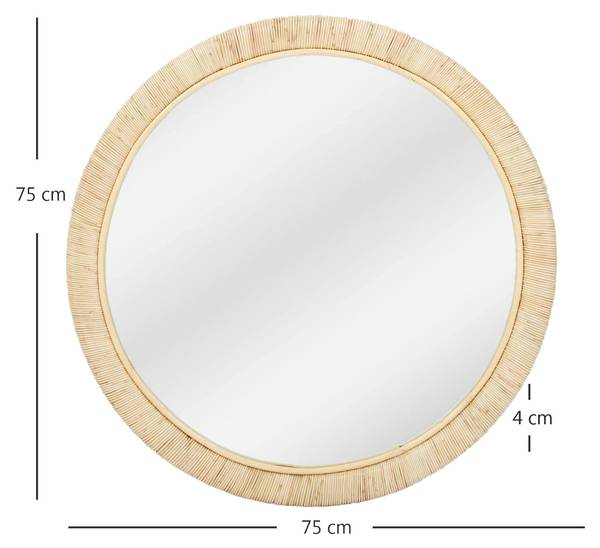 Spiegel DARWIN Braun - Rattan - 75 x 4 x 75 cm