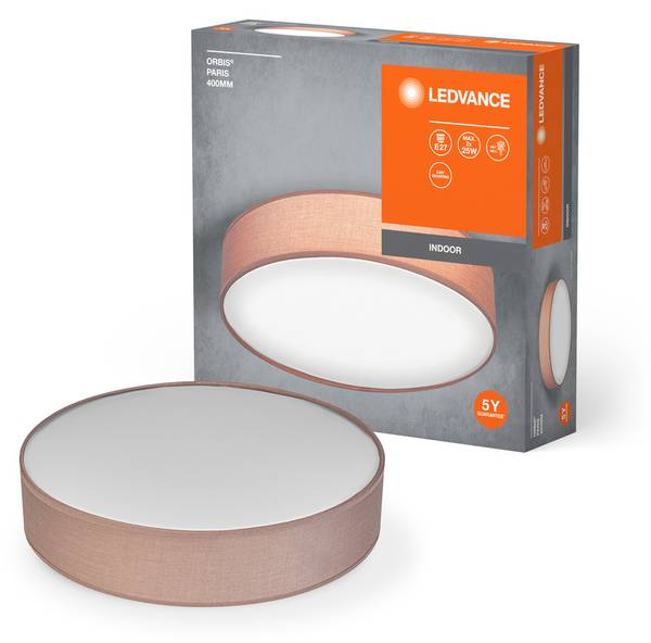 Deckenleuchte Orbis Paris Braun - Metall - Kunststoff - Textil - 40 x 40 x 40 cm