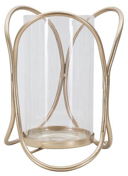 Kaarshouder Glox Dark goud - metaal - 16 x 22 x 16 cm