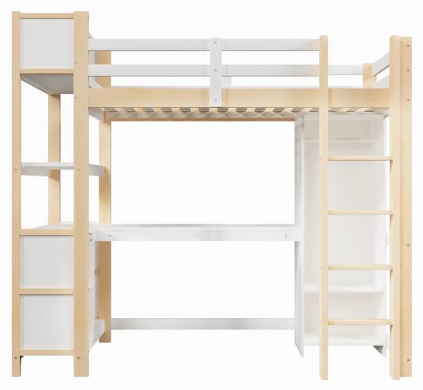 Hochbett Yaman Holz - Weiß