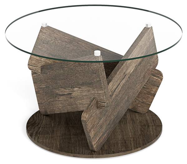 Glastisch TH32912SDDE Grau - Holzwerkstoff - 81 x 49 x 81 cm