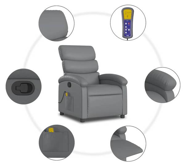 Massagesessel 3032263-4 Grau