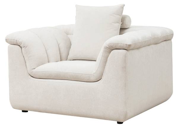 Sessel mit gerader Rückenlehne CAZOCHA Weiß - Textil - 115 x 68 x 101 cm