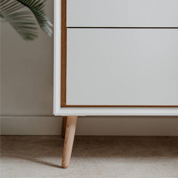 Buffet ARONA Marron - Blanc - Bois manufacturé - 38 x 185 x 90 cm