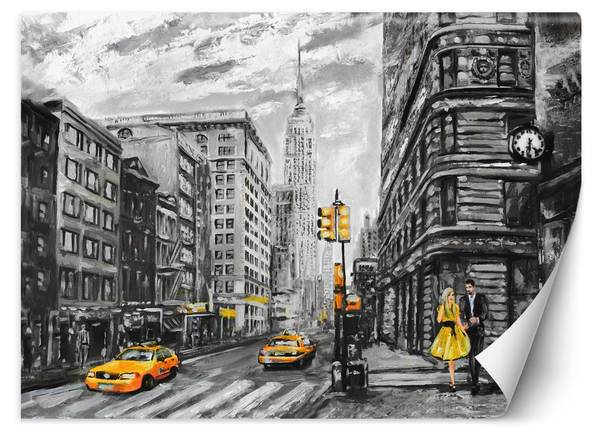 Fotobehang new york taxi 250 x 175 cm