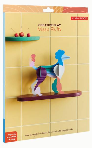 Dekoobjekt Leuchtender Pudel Naturfaser - Papier - 7 x 17 x 31 cm