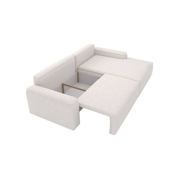 Ecksofa OTATTI Creme - Armlehne davorstehend rechts - Ecke davorstehend rechts - Ottomane davorstehend rechts