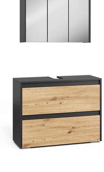 Badmöbel-Set Majest 59151 Anthrazit - Asteiche Dekor