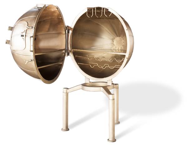 Bar Jules Vernes Gold - Metall - 90 x 138 x 81 cm