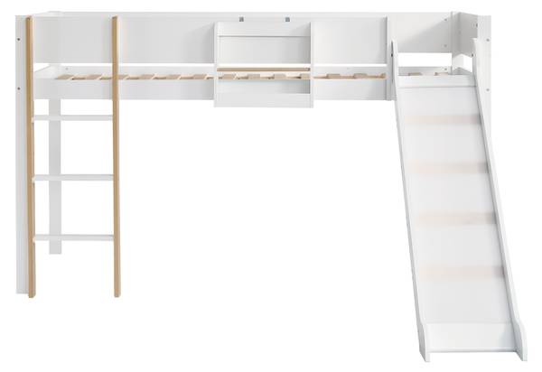 Hoogbed AtticWoody Ⅰ wit - plaatmateriaal op houtbasis - 205 x 121 x 205 cm