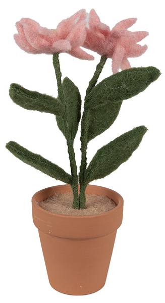 Decoratie Bloem Deco&Gael roze - textiel - 8 x 26 x 8 cm