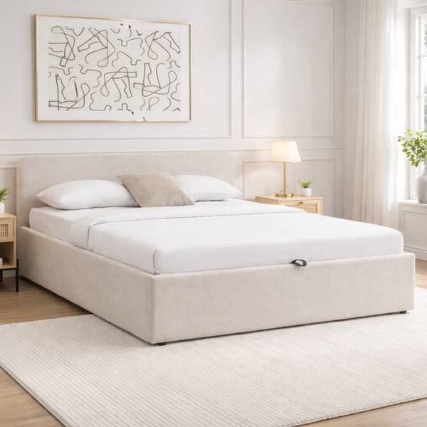 Bett LIOR Grau - Massivholz - 205 x 88 x 150 cm