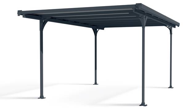 Carport Verona Grau - Metall - 299 x 217 x 504 cm
