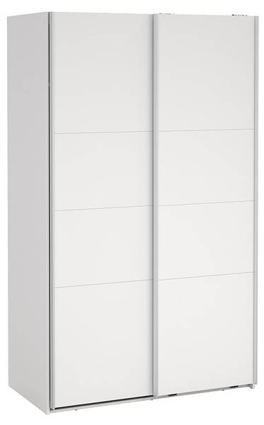 Schiebetürenschrank Catania (2-türig) Weiß - Holz teilmassiv - 119 x 201 x 67 cm