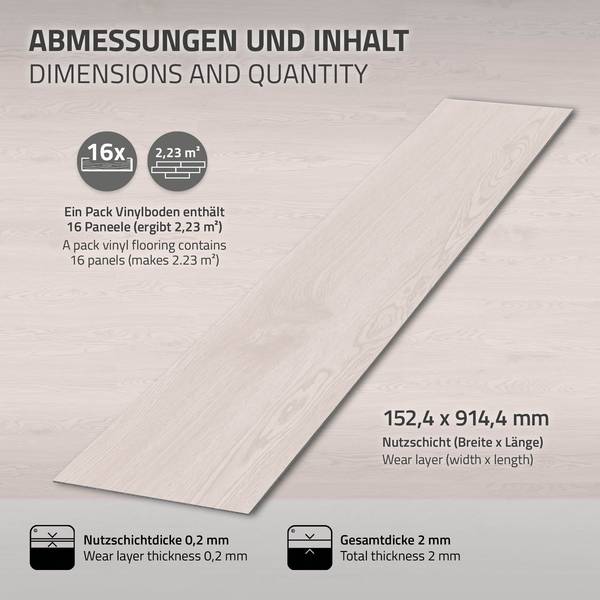 Klebevinylboden LIGNUM-L 80er-Set Anzahl Teile im Set: 80