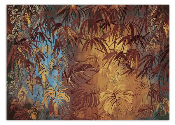 Fototapete Bemalte exotische Dschungel 250 x 175 cm