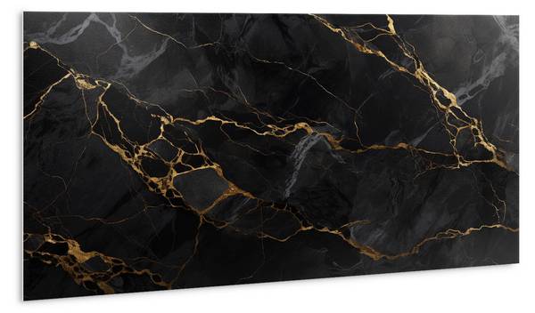 Selbstklebendes Wandpaneel Marmor Schwarz - Polyester PVC - 100 x 50 x 0 cm