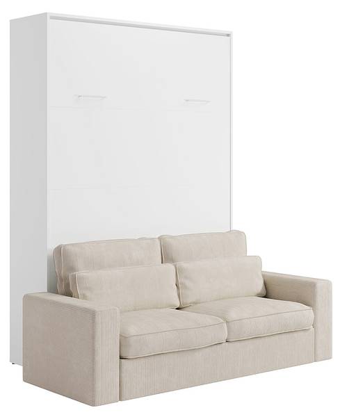 Schrankbett BEGANIO Weiß - Holz teilmassiv - 180 x 225 x 123 cm