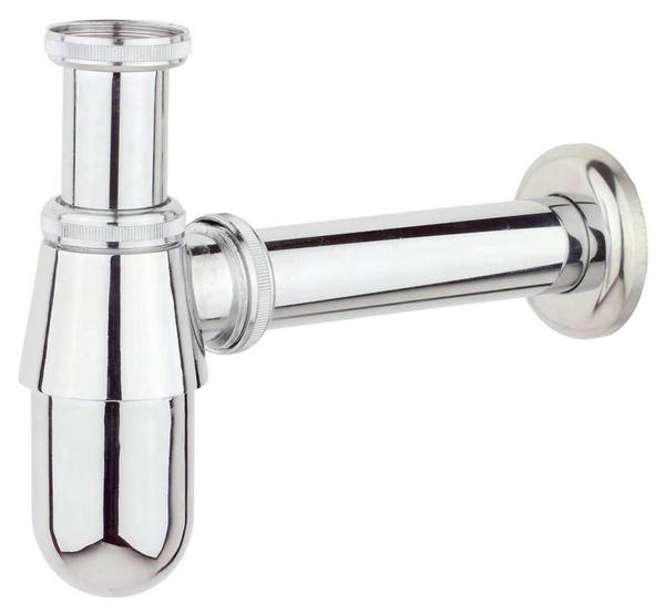 Siphon FLASCHENSIPHON Grau - Metall - Kunststoff - 7 x 19 x 26 cm