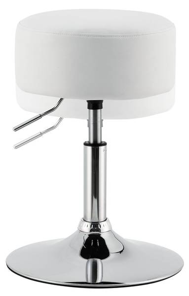 Schminktisch Hocker Tonia Weiß - Kunstleder - 39 x 64 x 39 cm