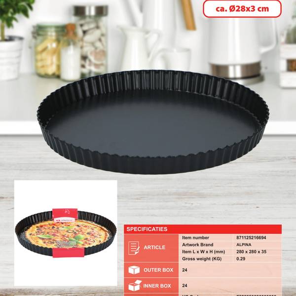 Backform MEALBA53006 Schwarz - Kunststoff - 28 x 3 x 28 cm