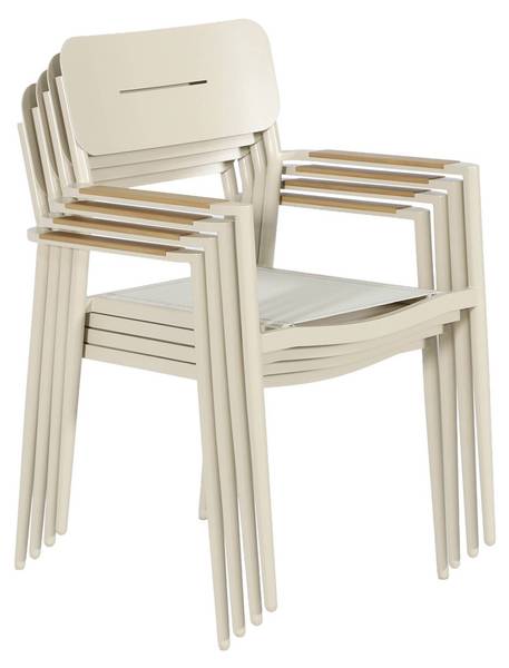 Armlehnstuhl Fira 4er Set Beige