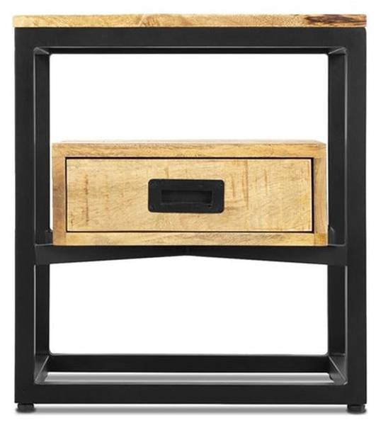 Nachttisch Len Braun - Holz teilmassiv - 45 x 50 x 36 cm