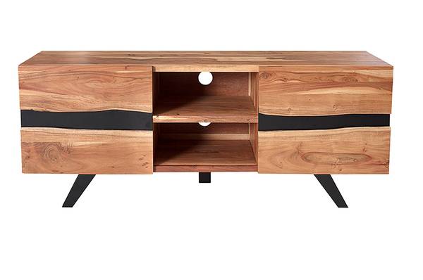 TV-Board AMAZONAS Braun - Akazie - Eisen - 160 x 65 x 43 cm