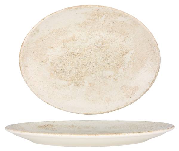 Servierschale Nacrous 2er set Beige - Porzellan - 31 x 2 x 31 cm