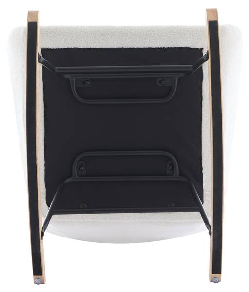 Fauteuil Bascule  Mercury Ⅱ（2-él. ） Marron - Blanc - Flanelle - Polyester - Peluche - Chêne - 73 x 102 x 92 cm