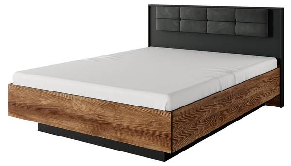 Bett Milton Braun - Grau - Holzwerkstoff - 167 x 102 x 210 cm
