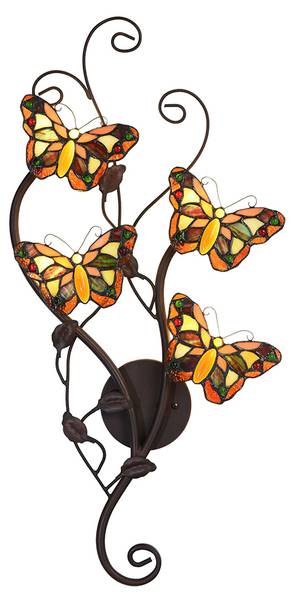 Wandleuchte Tiffany Grayson Gelb - Metall - 8 x 68 x 32 cm