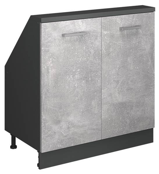 Meuble sous pente R-Line 58056 Anthracite - Imitation béton - Largeur : 80 cm