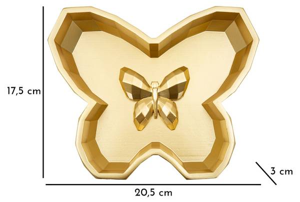 Svuotatasche Butterfly Gold - Harz - 21 x 3 x 18 cm
