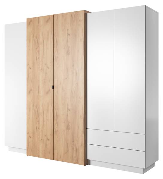 Kleiderschrank Marseille Weiß - Holzwerkstoff - 230 x 203 x 52 cm