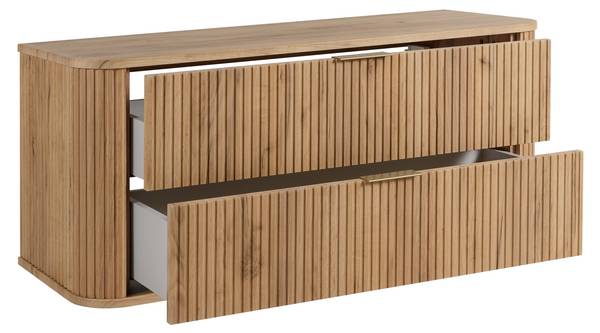 Badezimmerschrank Rhône Gold - Eiche Dekor - 120 x 52 cm