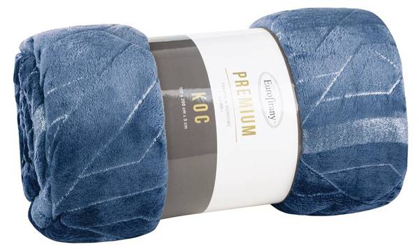 Mikorfaserdecke GINKO Blau - Textil - 150 x 1 x 200 cm
